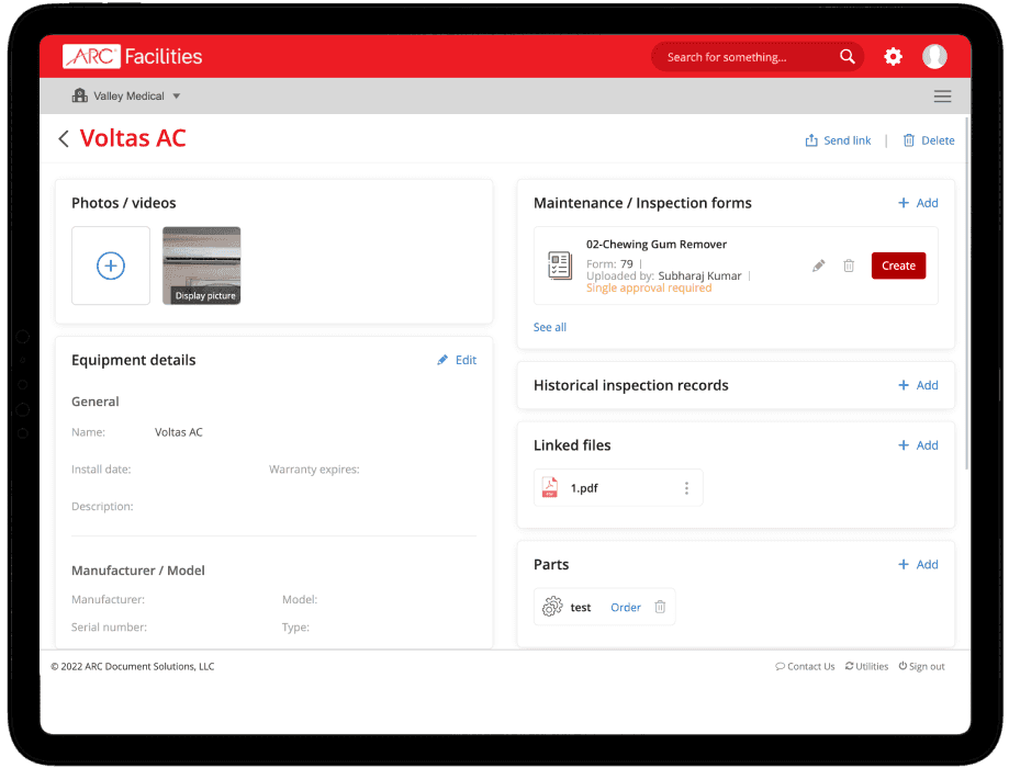 Equipment Maps interface preview